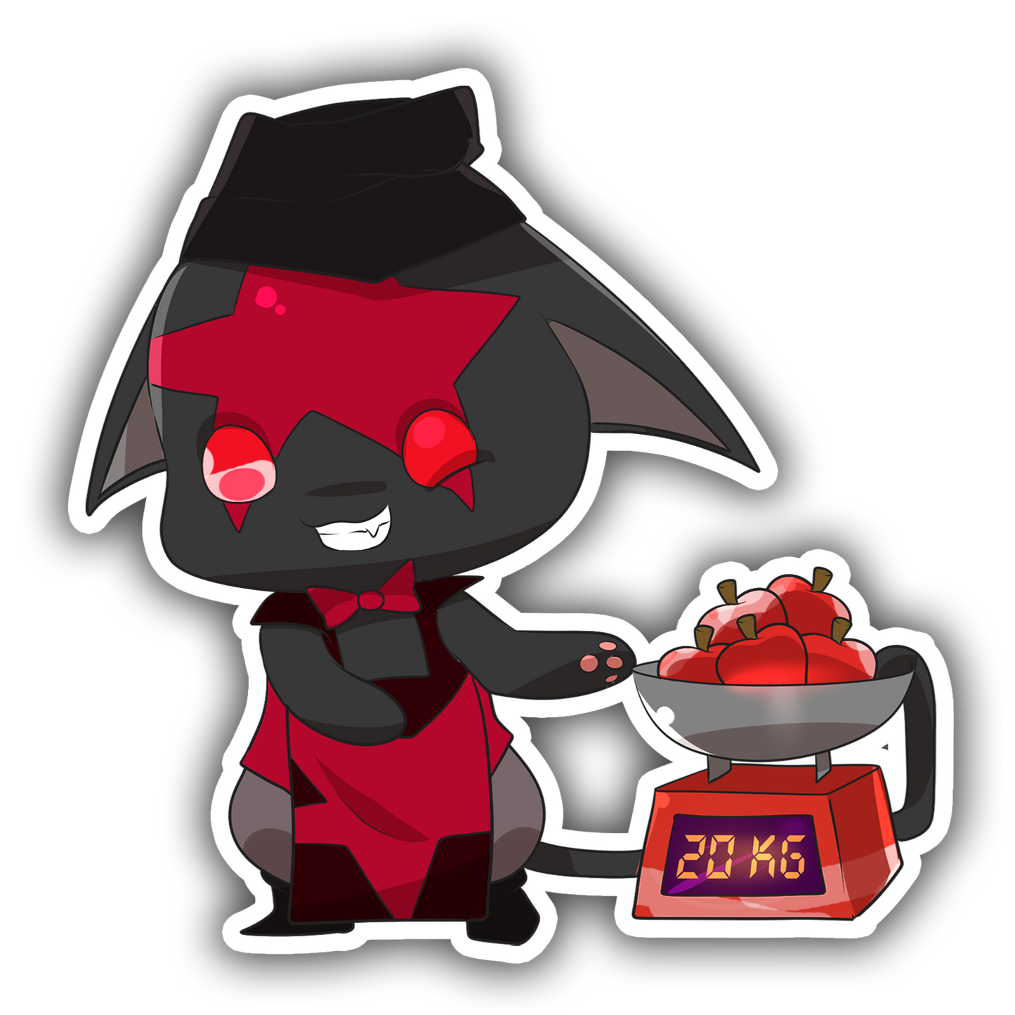 Kuro-Chan Weighing 20kg Apples